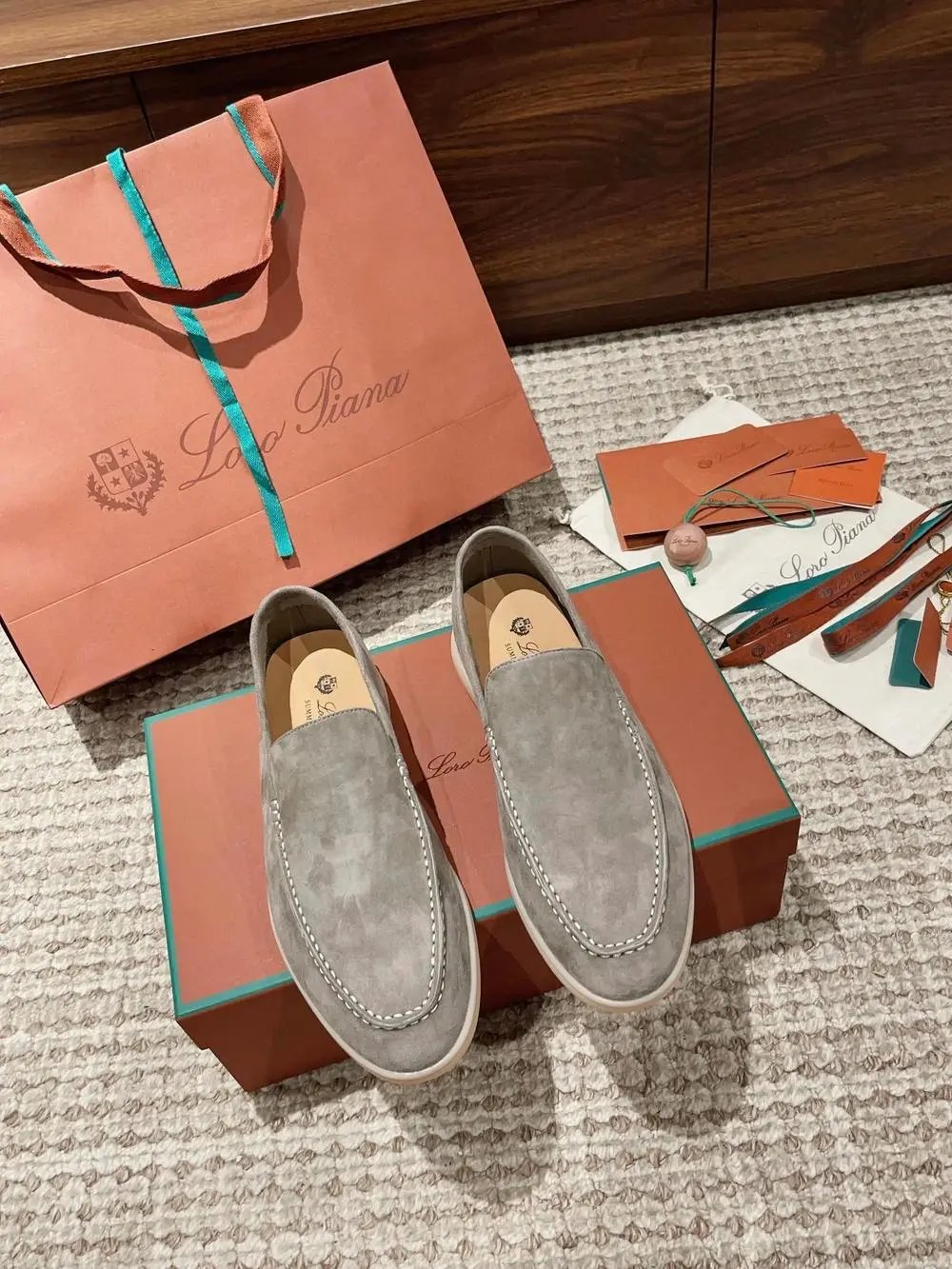Loro Piana Casual Shoes Summer Walk suede slip-on loafers — Style 17