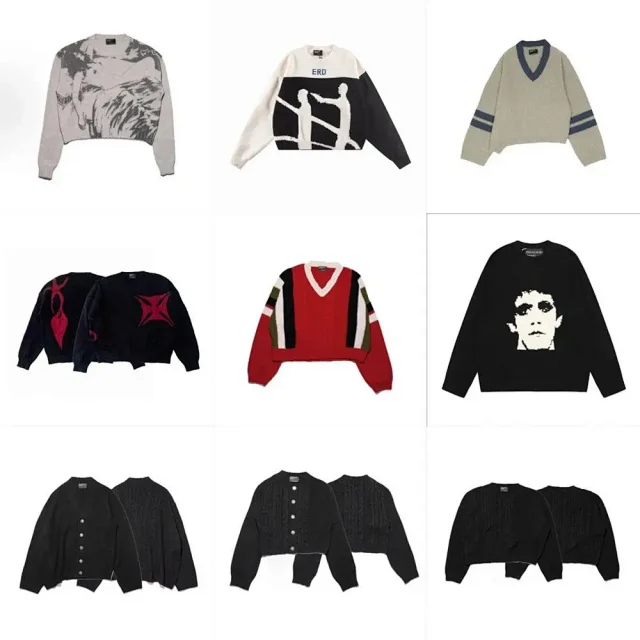 Unbranded Knitwear Graphic and striped knit sweaters product detail image 1