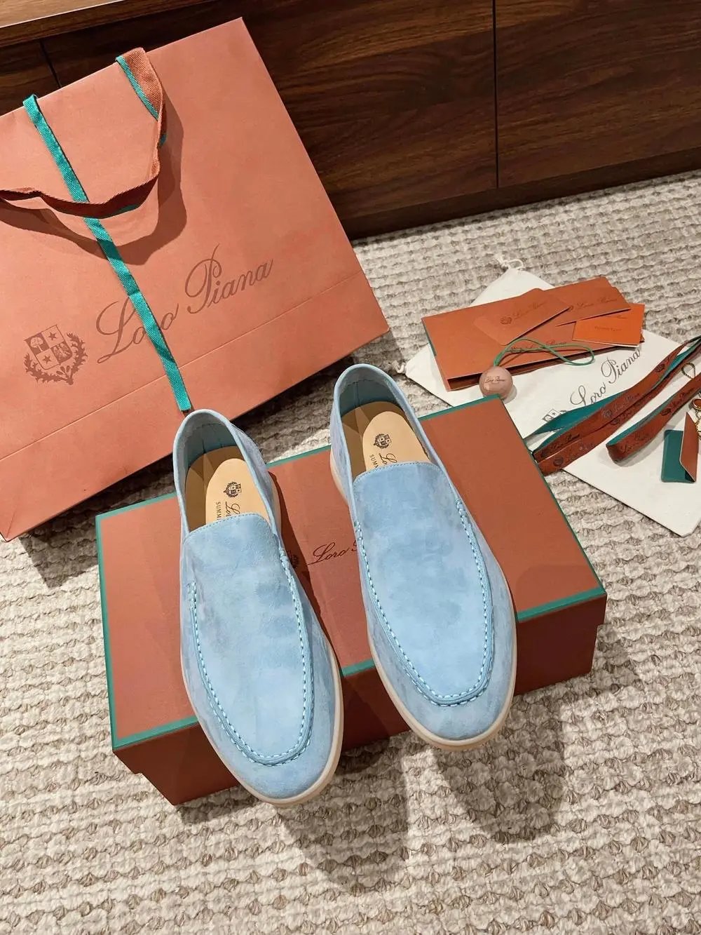 Loro Piana Casual Shoes Summer Walk suede slip-on loafers — Style 14