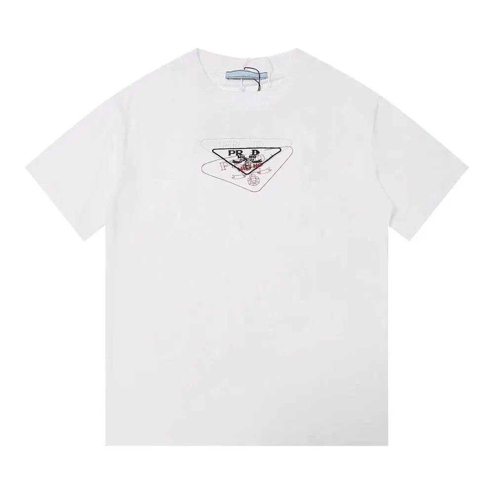 Prada T-Shirts Short-Sleeve Crew-Neck T-Shirt — Style 16