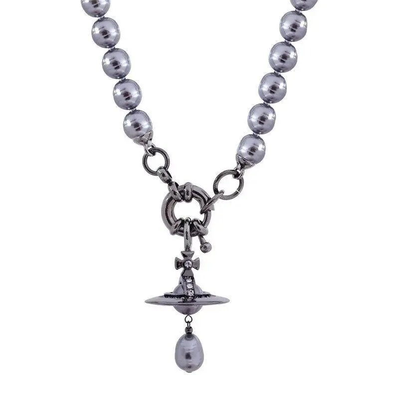 Vivienne Westwood Jewelry Pearl-Bead Orb Charm Necklace and Bracelet Set — Style 9