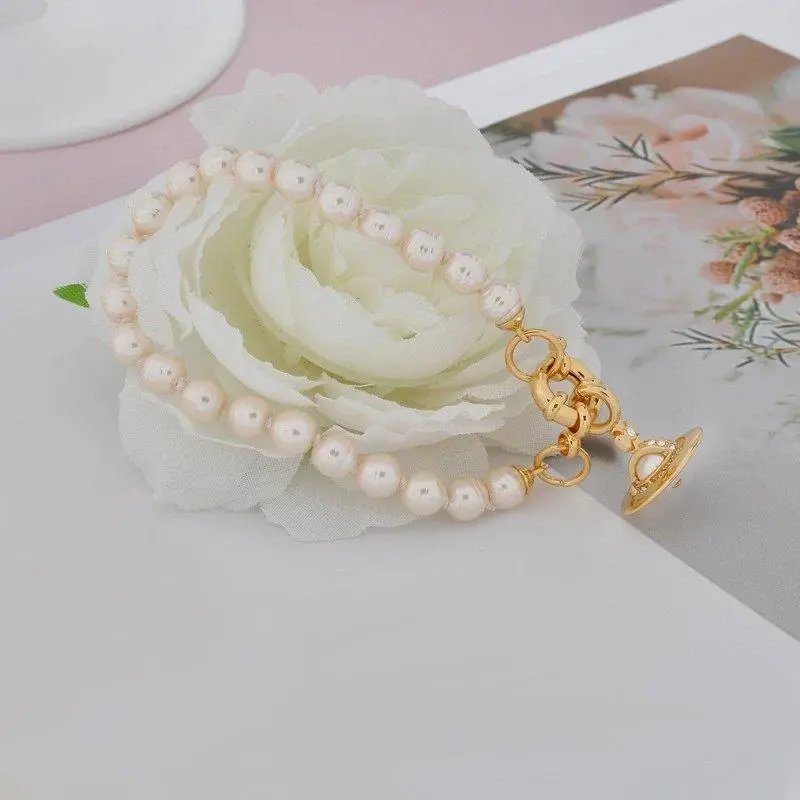 Vivienne Westwood Jewelry Pearl-Bead Orb Charm Necklace and Bracelet Set image 5