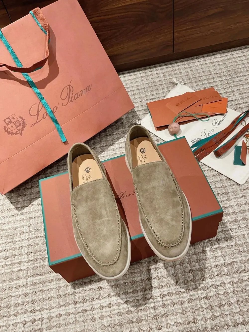 Loro Piana Casual Shoes Summer Walk suede slip-on loafers — Style 2