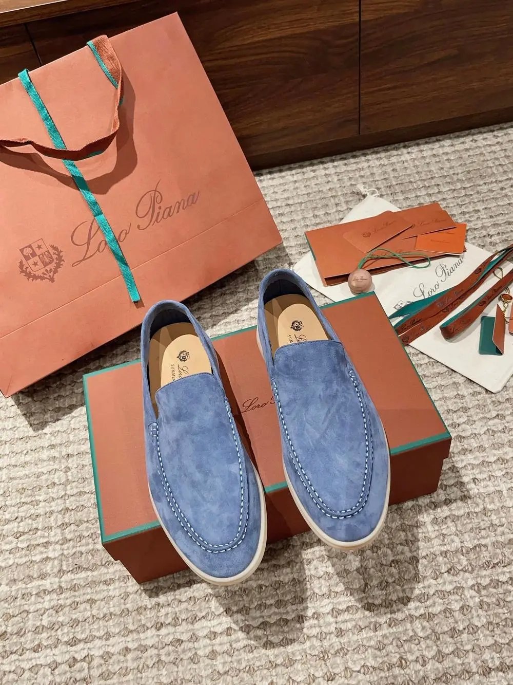 Loro Piana Casual Shoes Summer Walk suede slip-on loafers — Style 10