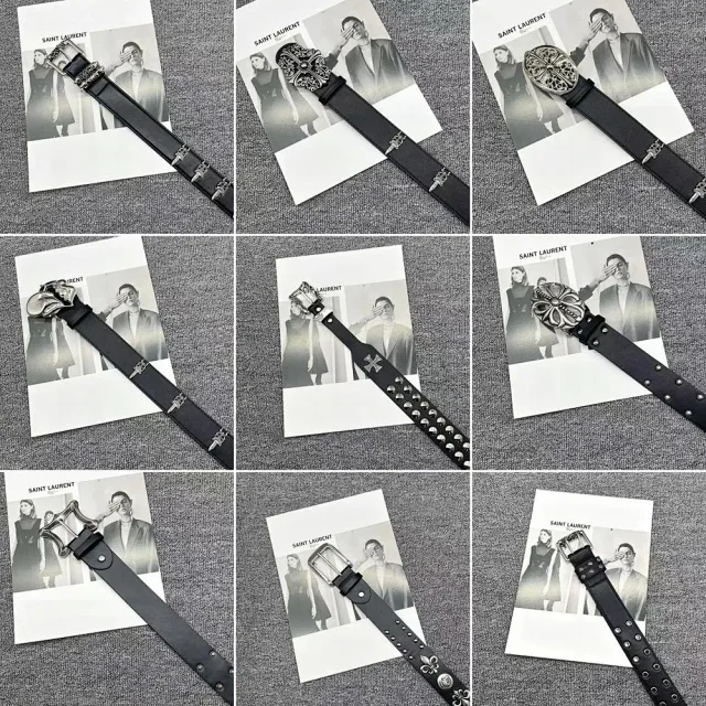 Unbranded Belts Black belt with ornate metal buckle and embellishments product detail image 1