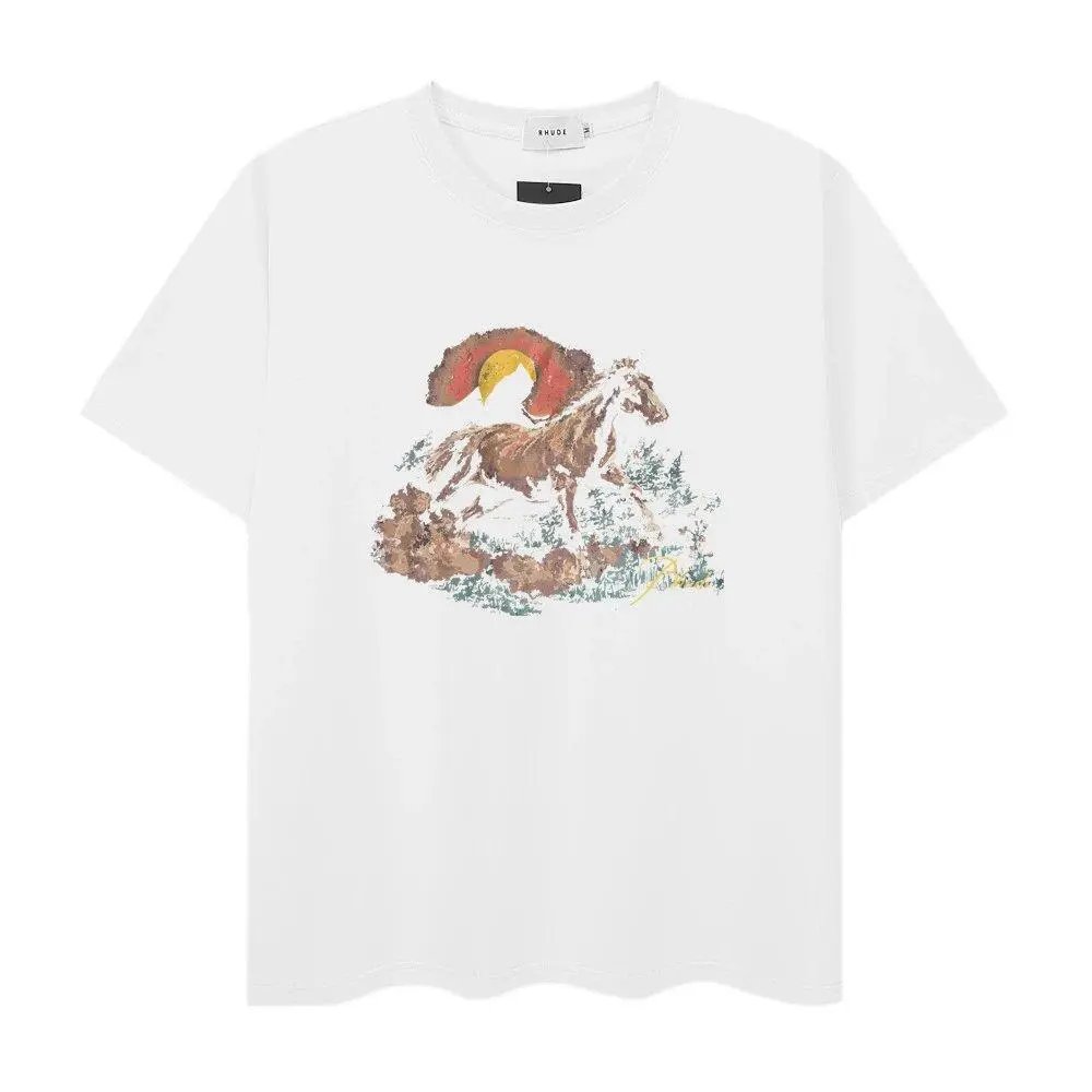 Rhude T-Shirts Short-Sleeve Graphic Print T-Shirt — Style 36