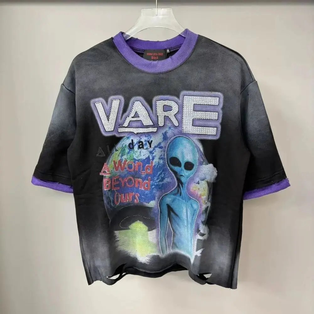 VARE ALL DAY T-Shirts Oversized Graphic Print Short-Sleeve T-Shirt image 4