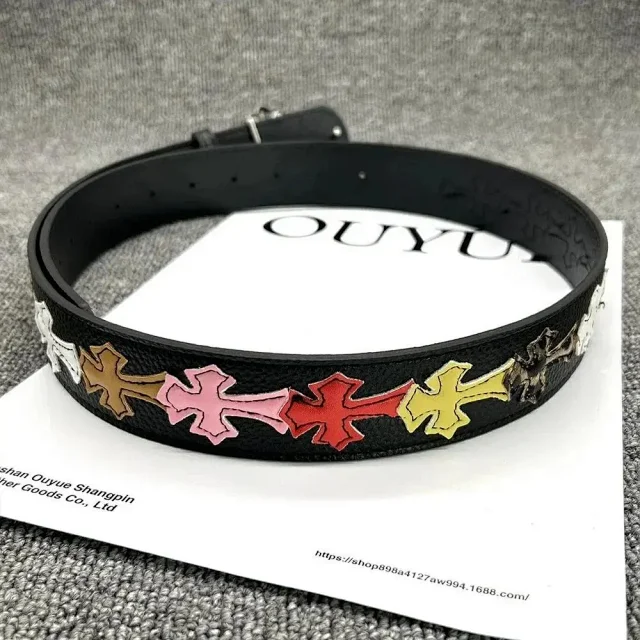 Unbranded Belts Cross Appliqué Belt with Ornate Metal Buckle product detail image 4
