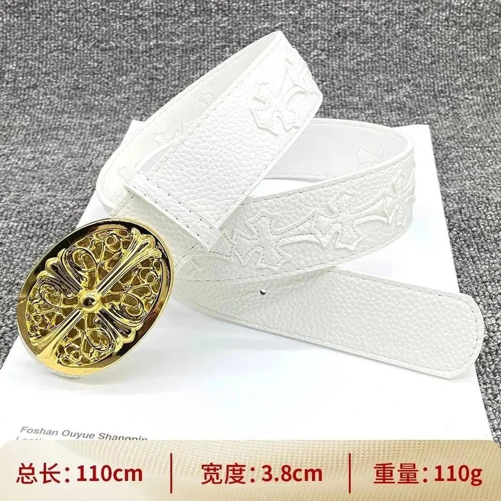 Unbranded Belts Cross Appliqué Belt with Ornate Metal Buckle — Style 14