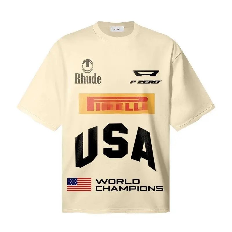 Rhude T-Shirts Short-Sleeve Graphic Print T-Shirt — Style 9