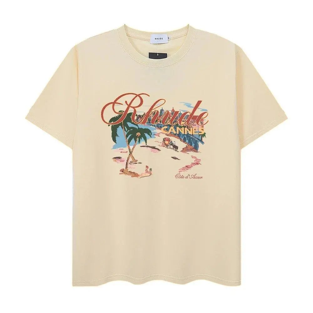 Rhude T-Shirts Short-Sleeve Graphic Print T-Shirt — Style 25