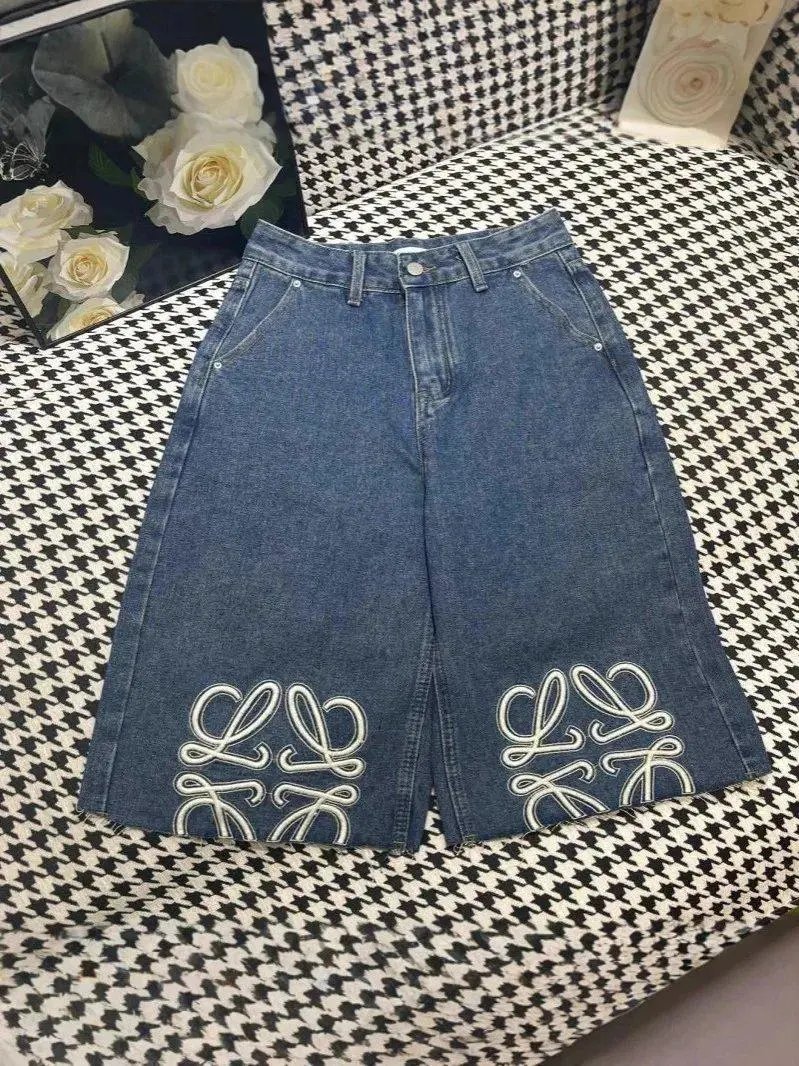 Loewe Shorts Denim Bermuda with Anagram embroidery image 2