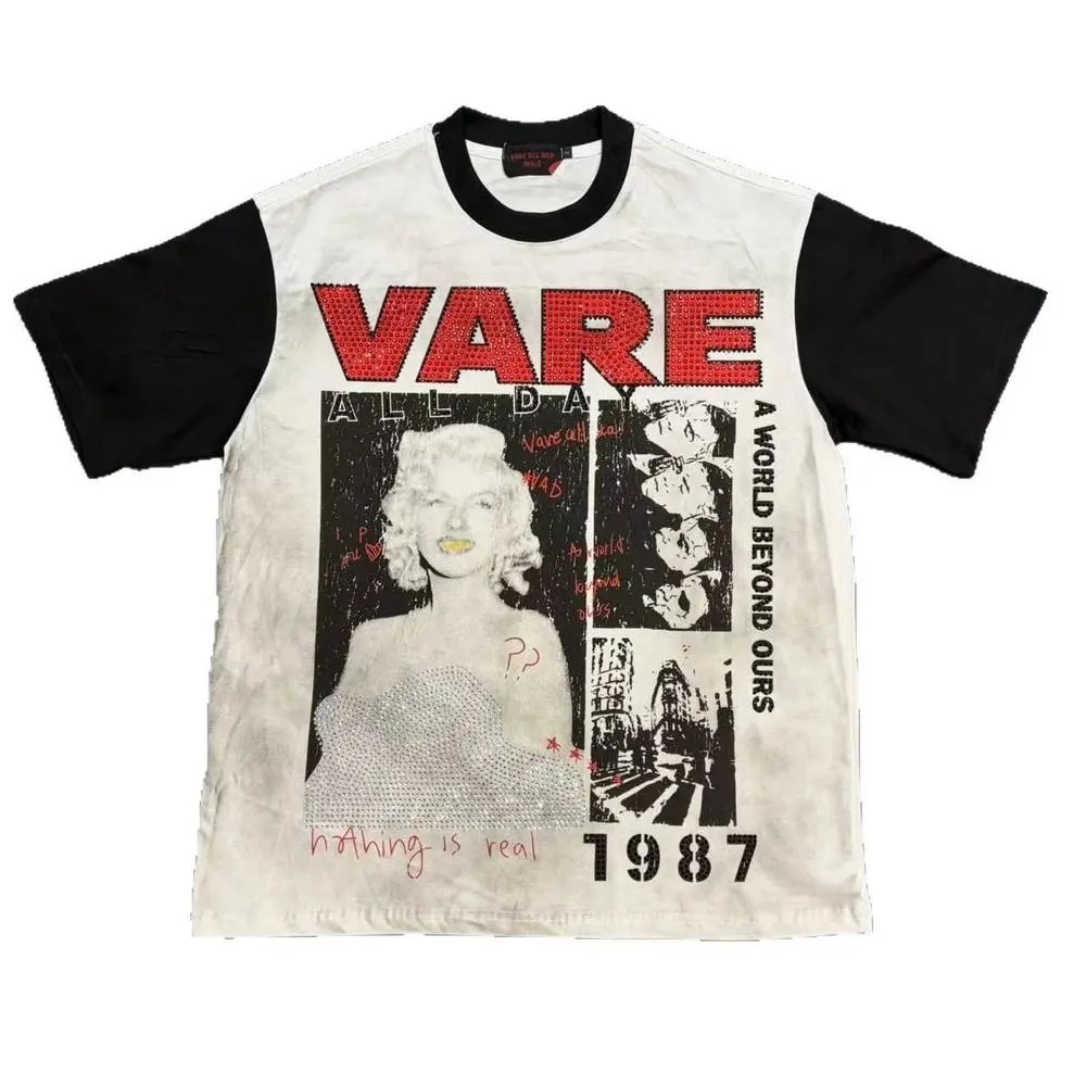 VARE ALL DAY T-Shirts Oversized Graphic Print Short-Sleeve T-Shirt image 5