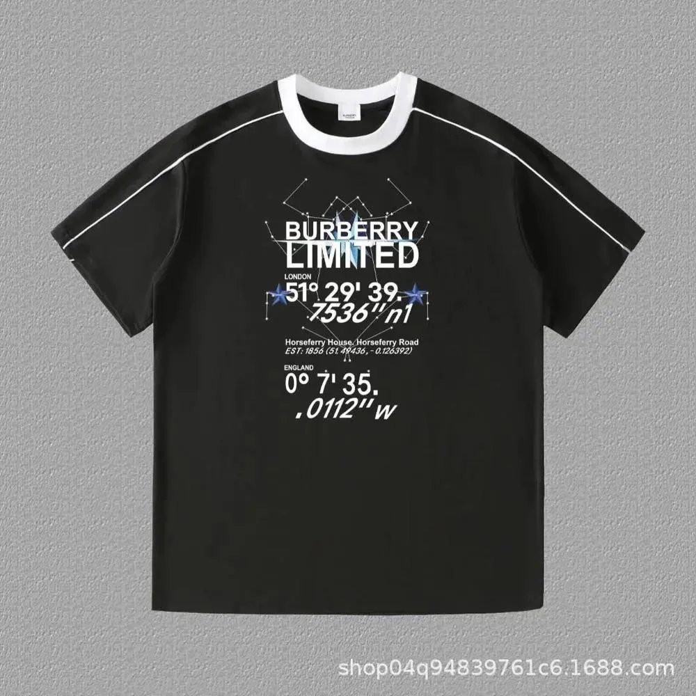Burberry T-Shirts Contrast ringer T-shirt with logo and graphic prints — Style 8