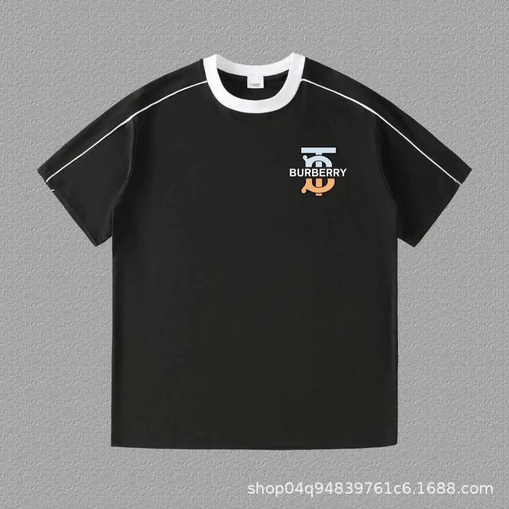 Burberry T-Shirts Contrast ringer T-shirt with logo and graphic prints — Style 24