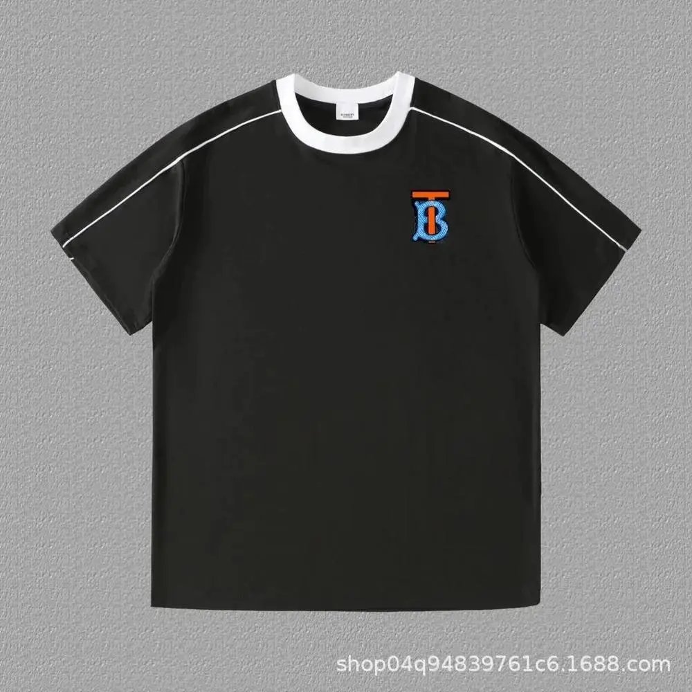 Burberry T-Shirts Contrast ringer T-shirt with logo and graphic prints — Style 32