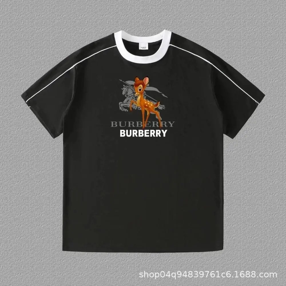 Burberry T-Shirts Contrast ringer T-shirt with logo and graphic prints — Style 40
