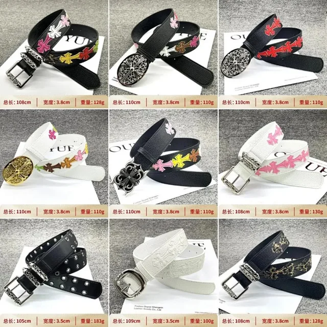 Unbranded Belts Cross Appliqué Belt with Ornate Metal Buckle product detail image 1