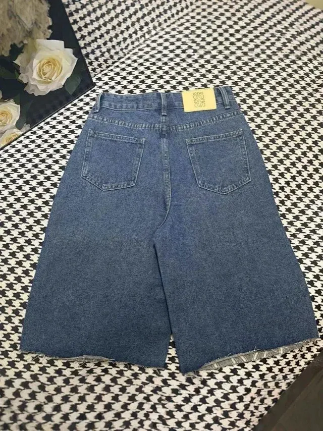Loewe Shorts Denim Bermuda with Anagram embroidery product detail image 3