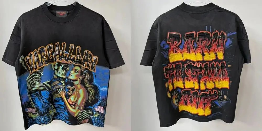 VARE ALL DAY T-Shirts Oversized Graphic Print Short-Sleeve T-Shirt — Style 1