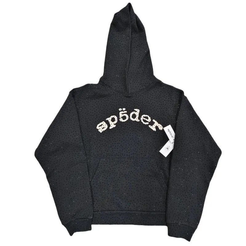 SP5DER Hoodies & Sweatshirts Rhinestone Logo Pullover Hoodie image 2