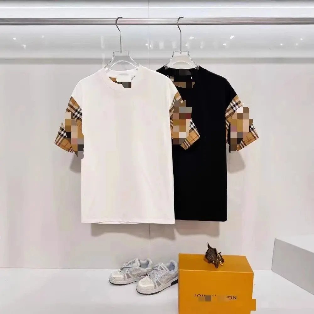 Unbranded T-Shirts Short-Sleeve T-Shirt with Check-Pattern Sleeves image 3