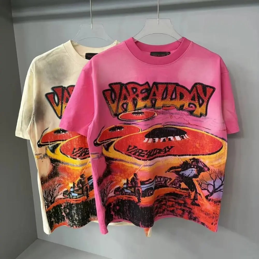 VARE ALL DAY T-Shirts Oversized Graphic Print Short-Sleeve T-Shirt image 2