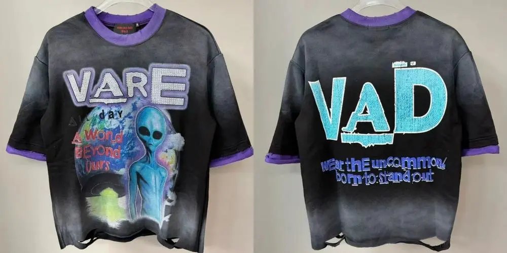 VARE ALL DAY T-Shirts Oversized Graphic Print Short-Sleeve T-Shirt — Style 5