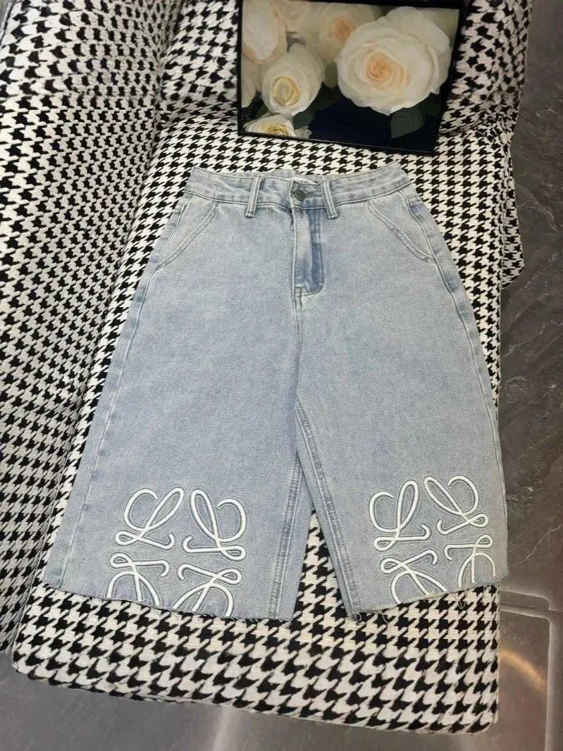 Loewe Shorts Denim Bermuda with Anagram embroidery image 4