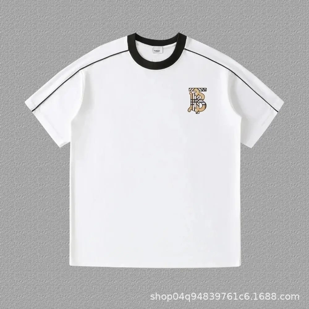 Burberry T-Shirts Contrast ringer T-shirt with logo and graphic prints — Style 5
