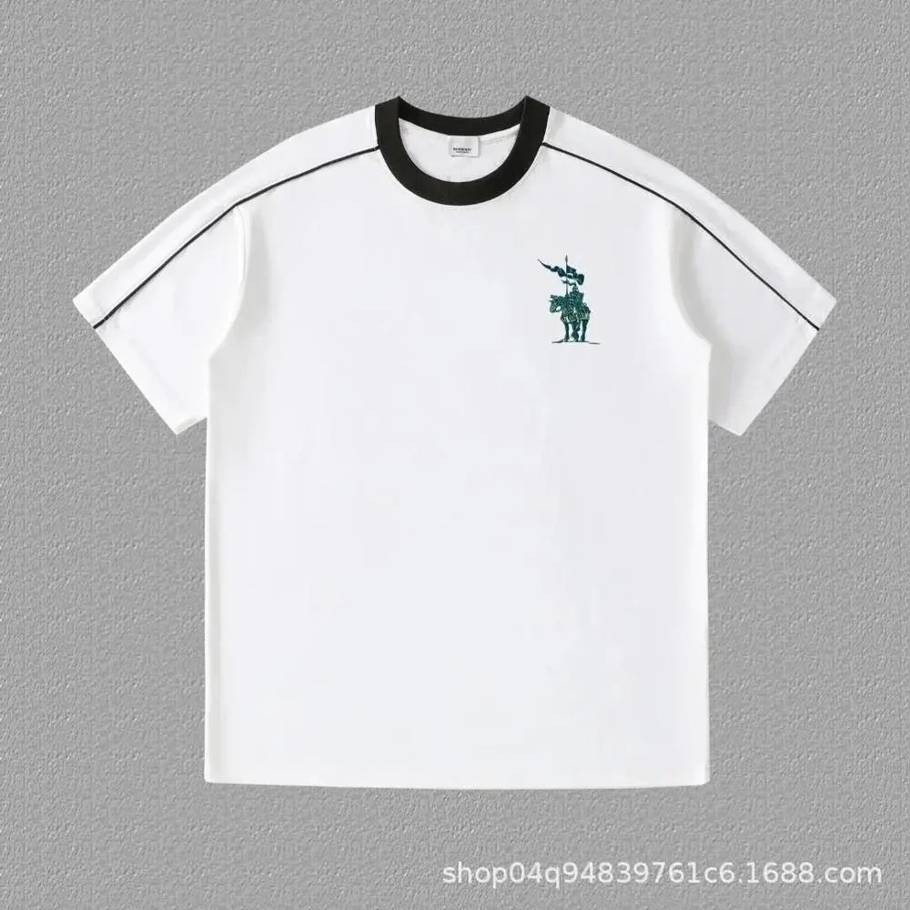 Burberry T-Shirts Contrast ringer T-shirt with logo and graphic prints — Style 1