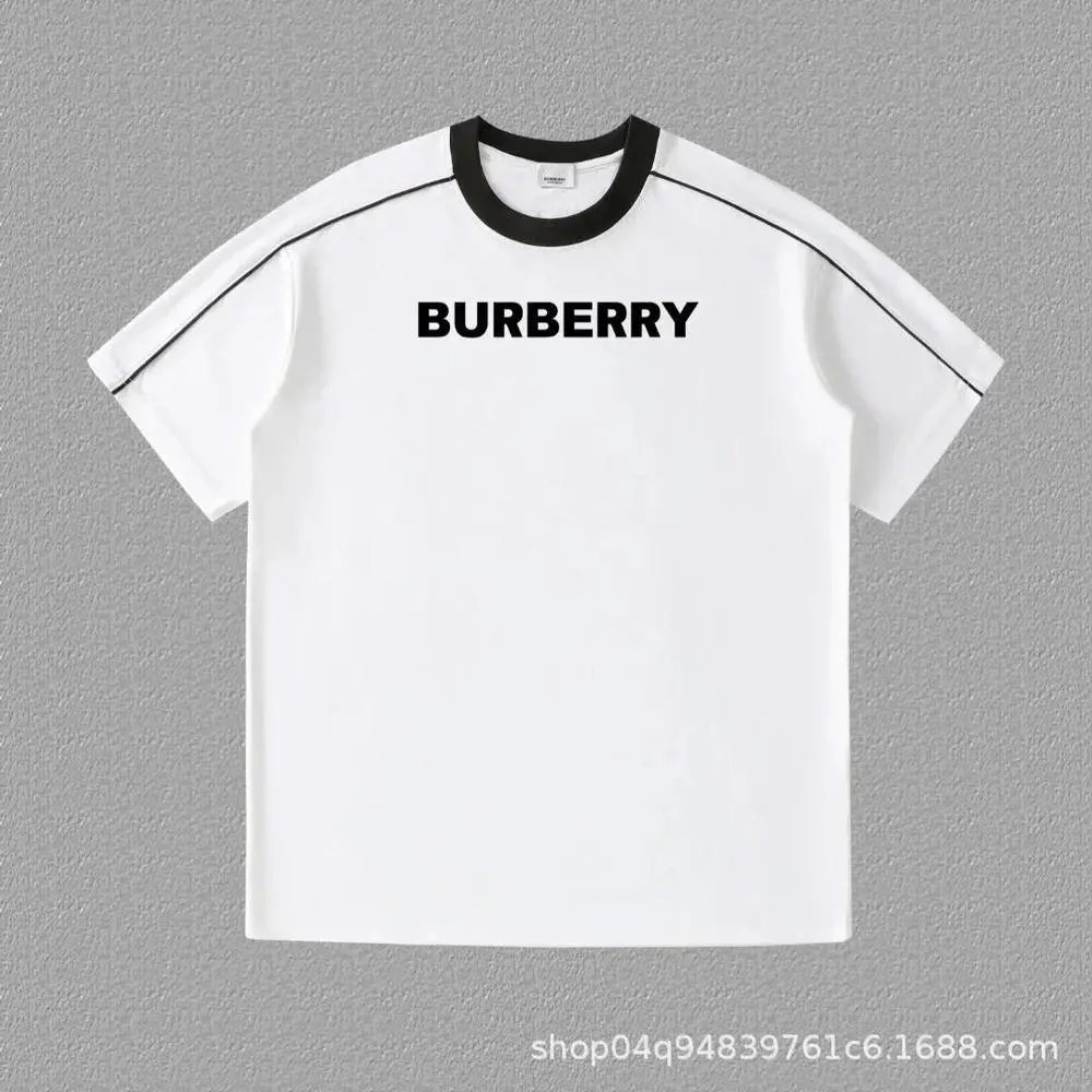 Burberry T-Shirts Contrast ringer T-shirt with logo and graphic prints — Style 13