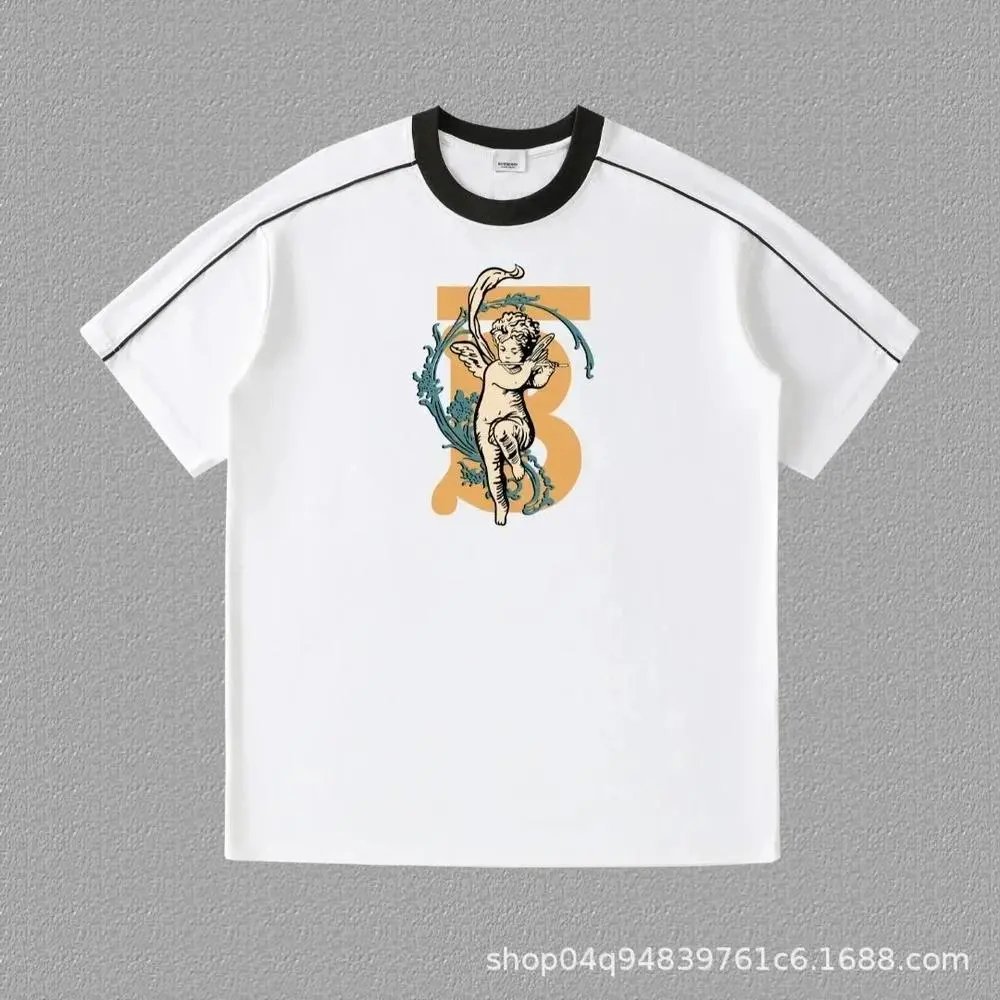 Burberry T-Shirts Contrast ringer T-shirt with logo and graphic prints — Style 9