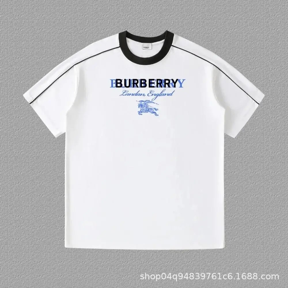 Burberry T-Shirts Contrast ringer T-shirt with logo and graphic prints — Style 17