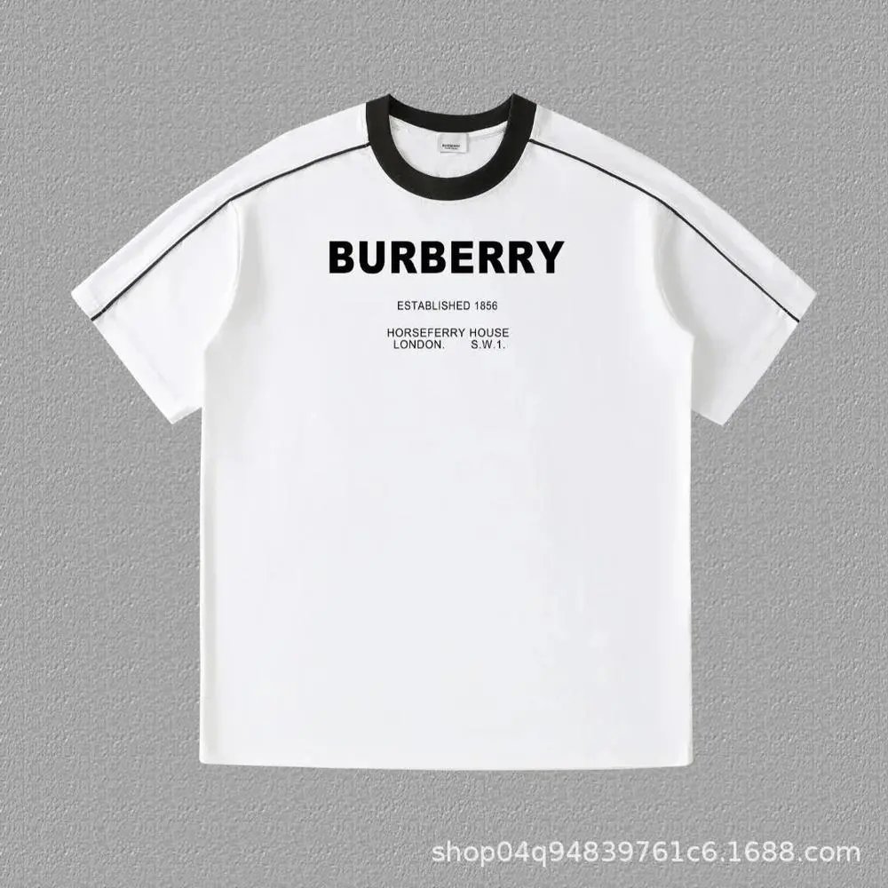 Burberry T-Shirts Contrast ringer T-shirt with logo and graphic prints — Style 29