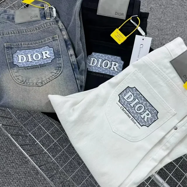 Dior Jeans Straight-leg with logo patch product detail image 3