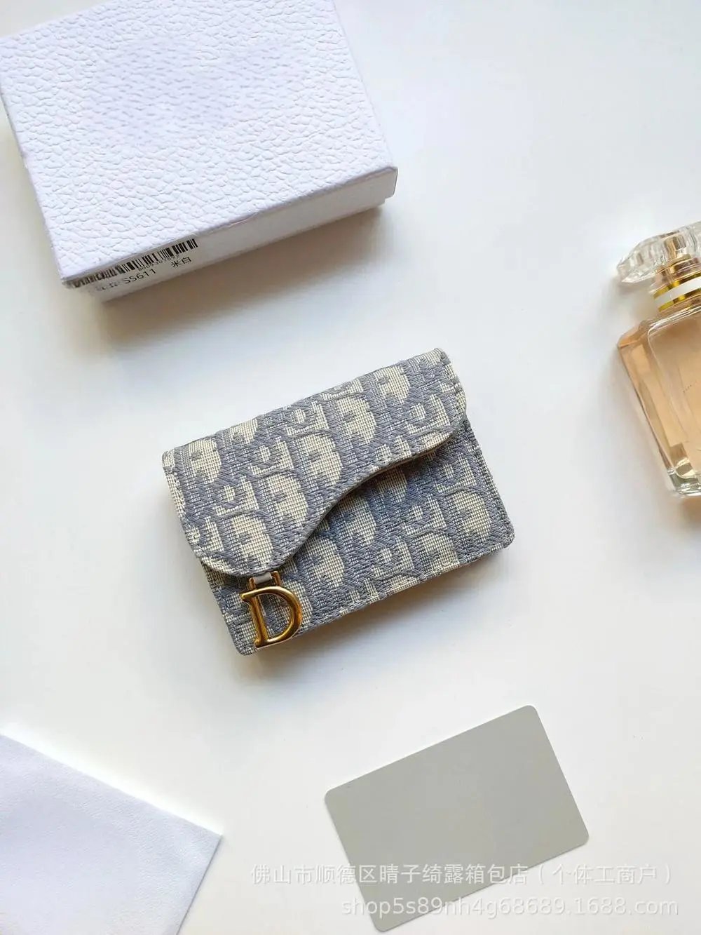 Dior Wallets & Card Holders Oblique canvas snap holder with D-shaped metal clasp — Style 2