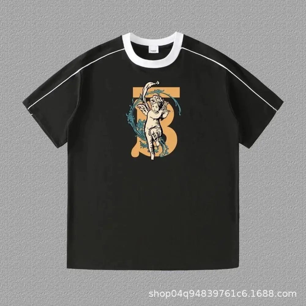 Burberry T-Shirts Contrast ringer T-shirt with logo and graphic prints — Style 10