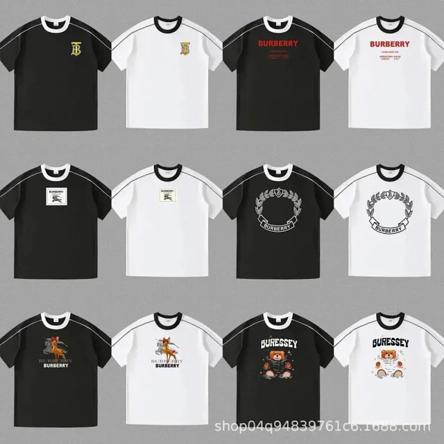 Burberry T-Shirts Contrast ringer T-shirt with logo and graphic prints product detail image 3
