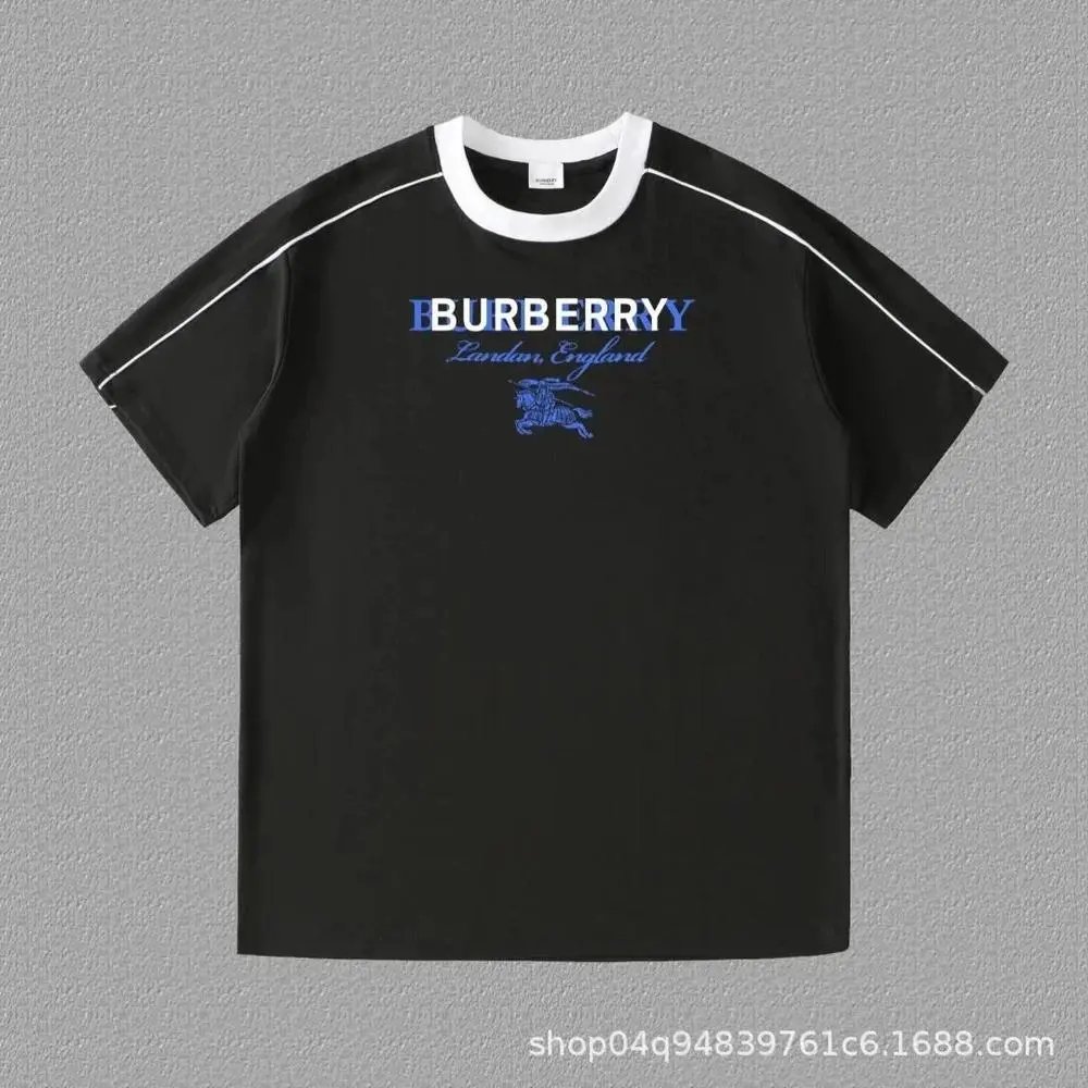Burberry T-Shirts Contrast ringer T-shirt with logo and graphic prints — Style 18