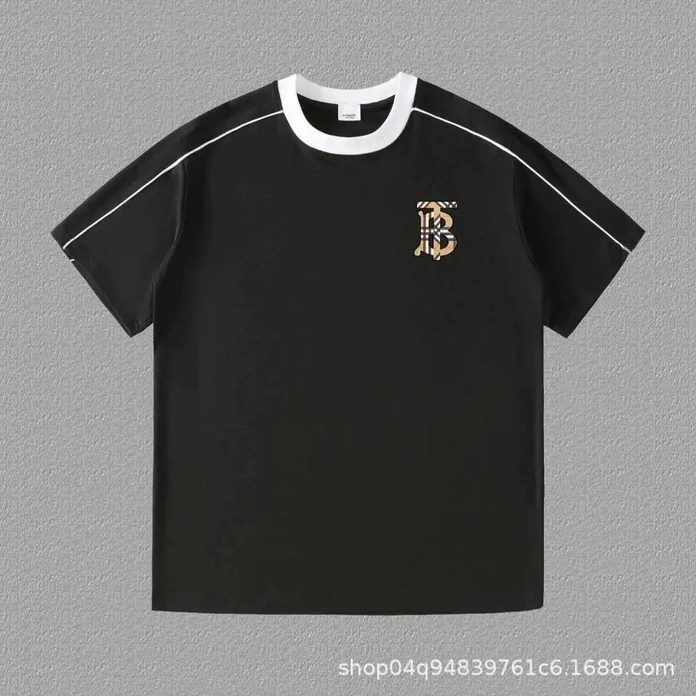 Burberry T-Shirts Contrast ringer T-shirt with logo and graphic prints — Style 6