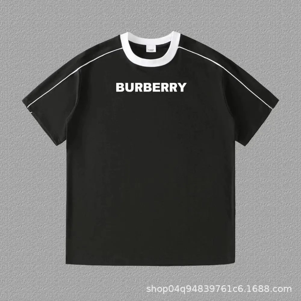 Burberry T-Shirts Contrast ringer T-shirt with logo and graphic prints — Style 14