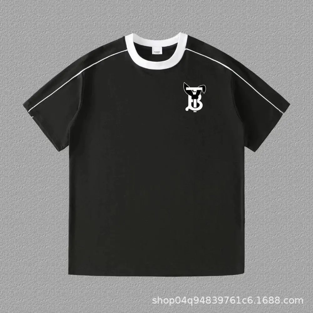 Burberry T-Shirts Contrast ringer T-shirt with logo and graphic prints — Style 22