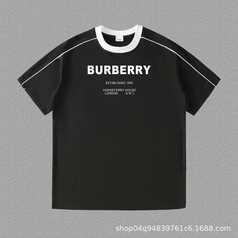 Burberry T-Shirts Contrast ringer T-shirt with logo and graphic prints — Style 30