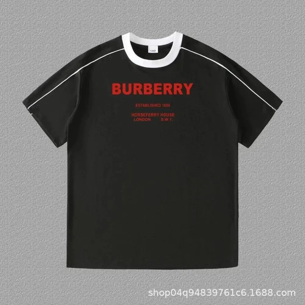 Burberry T-Shirts Contrast ringer T-shirt with logo and graphic prints — Style 38