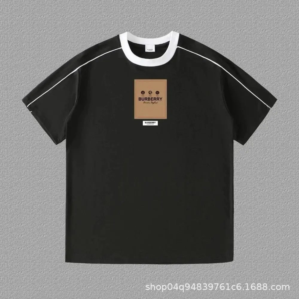 Burberry T-Shirts Contrast ringer T-shirt with logo and graphic prints — Style 12