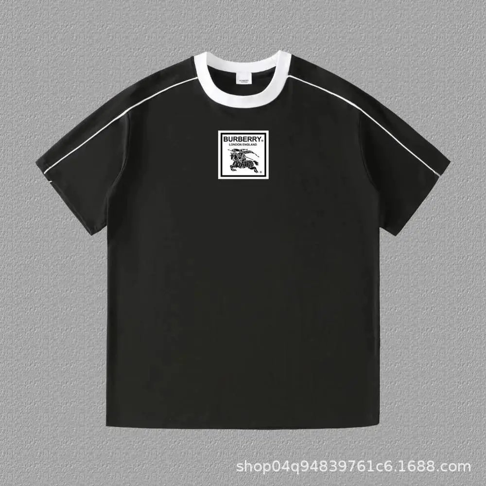 Burberry T-Shirts Contrast ringer T-shirt with logo and graphic prints — Style 28
