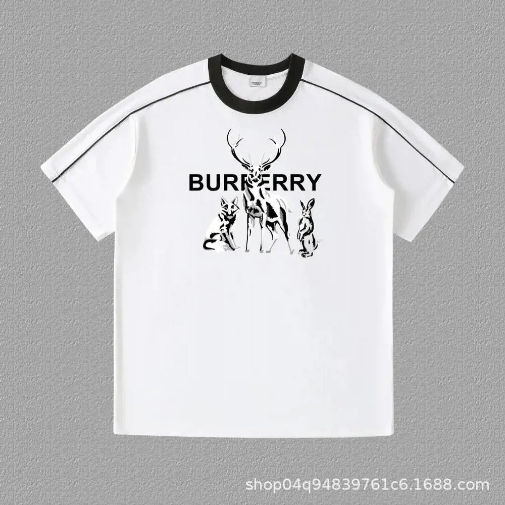 Burberry T-Shirts Contrast ringer T-shirt with logo and graphic prints — Style 3