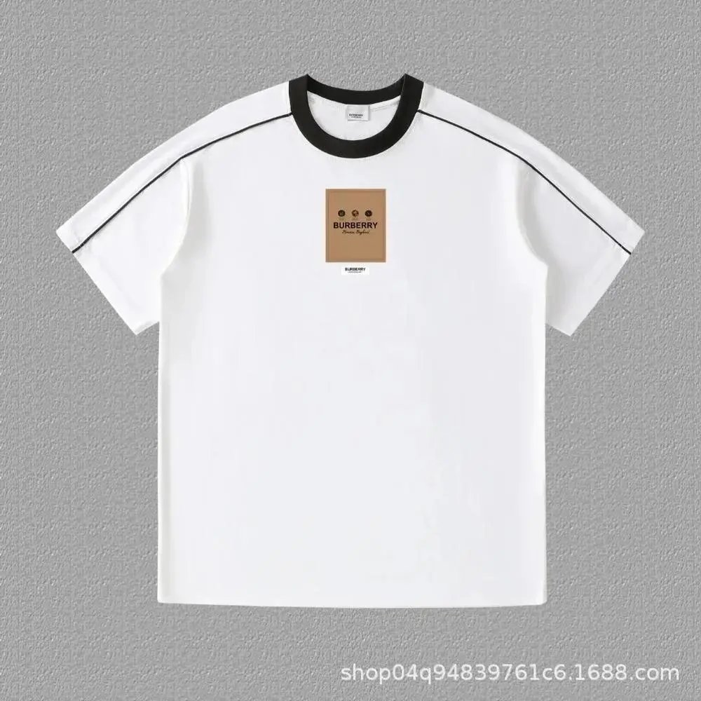 Burberry T-Shirts Contrast ringer T-shirt with logo and graphic prints — Style 11