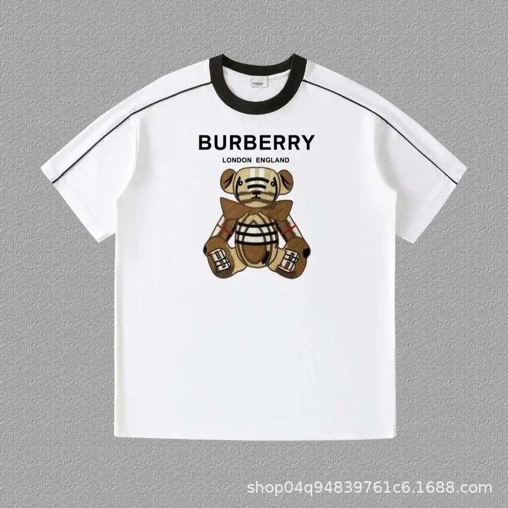 Burberry T-Shirts Contrast ringer T-shirt with logo and graphic prints — Style 19